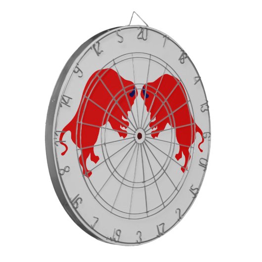 Red Bulls Metalen Kooi Dartboard Dartbord (Voorkant Links)