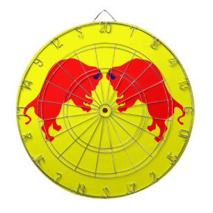 Red Bulls Metalen Kooi Dartboard, Geel Dartbord