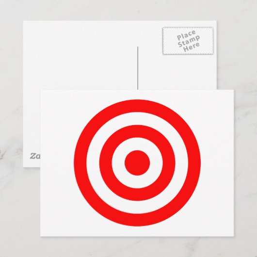 Red Bullseye Target Briefkaart (Voorkant / Achterkant)