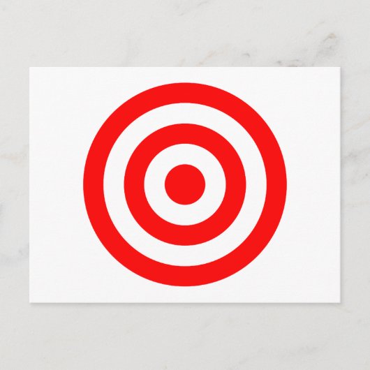 Red Bullseye Target Briefkaart (Voorkant)
