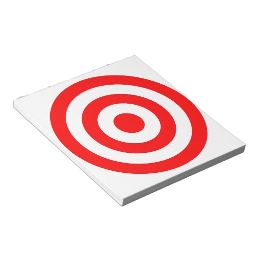Red Bullseye Target Notitieblok (Schuin)