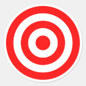 Red Bullseye Target Ronde Sticker (Voorkant)