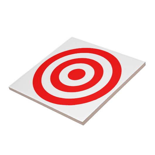 Red Bullseye Target Tegeltje (Zijkant)