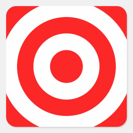Red Bullseye Target Vierkante Sticker (Voorkant)