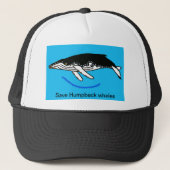 Red Bultrug walvissen - Zeedieren - Oceaanblauw Trucker Pet (Voorkant)