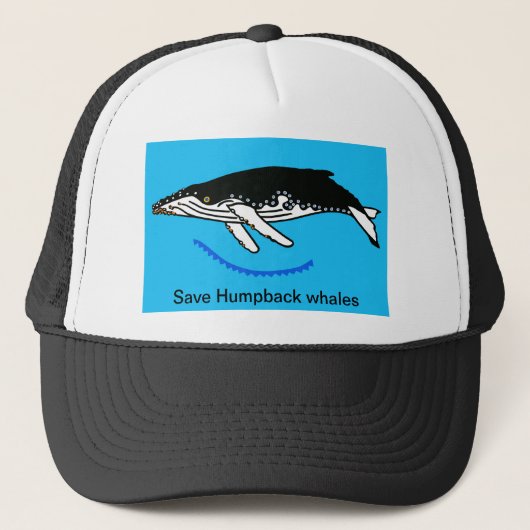 Red Bultrug walvissen - Zeedieren - Oceaanblauw Trucker Pet (Voorkant)