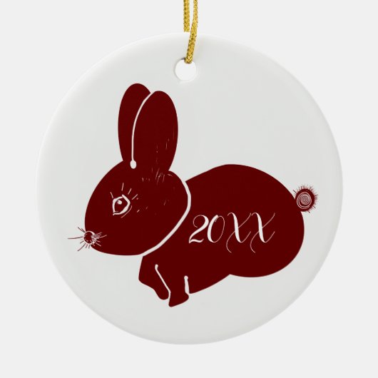 Red Bunnies 2023 Keramisch Ornament (Voorkant)