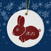 Red Bunnies 2025 Keramisch Ornament