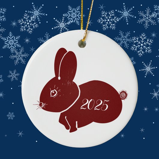 Red Bunnies 2025 Keramisch Ornament