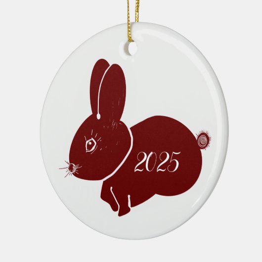 Red Bunnies 2025 Keramisch Ornament (Links)