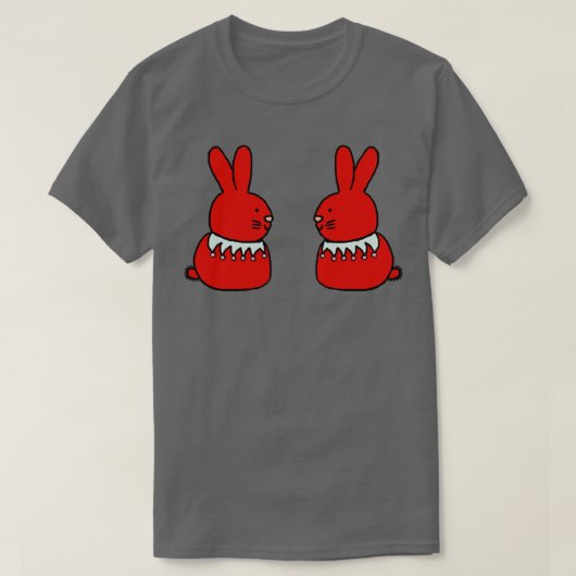 Red Bunny Rabbit Duo T-shirt (Design voorkant)
