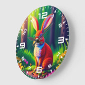 Red Bunny Zittend op gras Grote Klok (Hoek)