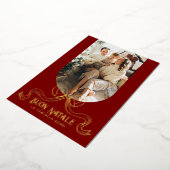 Red Buon Natale Eenvoudige Moderne Coquette Bow Fo Folie Feestdagenkaart (Gedraaid)