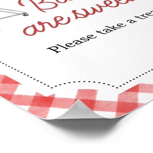 Red Burger BBQ Baby shower Baby's zijn zoet Poster (Hoek)