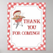 Red Burger BBQ Baby shower Bedankt voor het komen Poster (Voorkant)