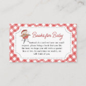 Red Burger BBQ Baby shower Boeken voor Baby Informatiekaartje (Voorkant)