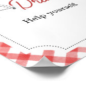 Red Burger BBQ Baby shower Drinken Poster (Hoek)