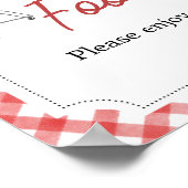 Red Burger BBQ Baby shower Eten Poster (Hoek)