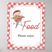 Red Burger BBQ Baby shower Eten Poster (Voorkant)