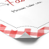 Red Burger BBQ Baby shower Favorieten Poster (Hoek)