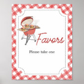 Red Burger BBQ Baby shower Favorieten Poster (Voorkant)