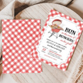 Red Burger BBQ Baby shower Kaart