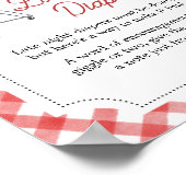 Red Burger BBQ Baby shower Late Night Luiers Poster (Hoek)