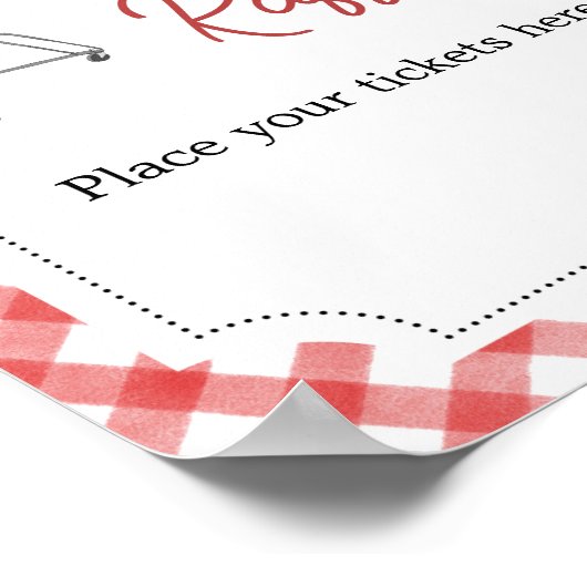 Red Burger BBQ Baby shower Luier Raffle Poster (Hoek)