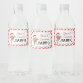 Red Burger BBQ Baby shower Waterfles Etiket (Flessen)