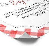 Red Burger BBQ Baby shower Zeg niet Baby Poster (Hoek)