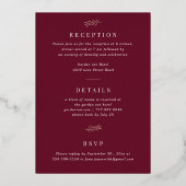 Red Burgundy All in One Elegant Calligraphy Gold Folie Uitnodiging (Achterkant)