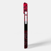 RED BURGUNDY BLACK DAMASK GEM STONE MONOGRAM Case-Mate iPhone CASE (Achterkant / Links)