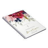 Red Burgundy Blush Blue Floral Baptisme Guestbook Notitieboek (Rechterzijde)
