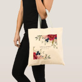 Red Burgundy Blush Blue Floral Bunch Bridesmaid Tote Bag (Voorkant (product))