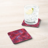 Red Burgundy Camo Plastic Coaster Set Bier Onderzetter (Rechterzijde)