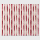 Red Burgundy Cream Stripes Christmas Cadeaupapier (Vlak)