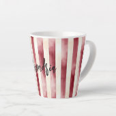 Red Burgundy Cream Stripes Christmas Latte Mok (Rechterhoek)