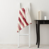 Red Burgundy Cream Stripes Flowers Leaves Sherpa Deken (In situ)