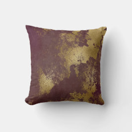 Red Burgundy Distress Grungy Gold Wall Kussen