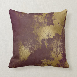 Red Burgundy Distress Grungy Gold Wall Kussen