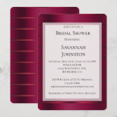 Red Burgundy Glam Ribbon Vrijgezellenfeest Kaart (Voorkant / Achterkant)