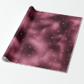 Red Burgundy Gold Glitter Snowflakes   Cadeaupapier (Uitgerold)