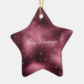Red Burgundy Gold Glitter Snowflakes Keramisch Ornament (Links)