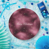 Red Burgundy Gold Glitter Snowflakes Papieren Bordje (Feest)