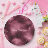 Red Burgundy Gold Glitter Snowflakes Papieren Bordje (Feest)