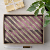 Red Burgundy Gold Glitter Stripes Tissuepapier (Geschenk)