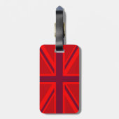 Red Burgundy Keep Calm Jouw tekst Union Jack Flag Bagagelabel (Achterkant verticaal)