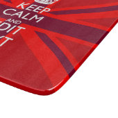Red Burgundy Keep Calm Jouw tekst Union Jack vlag Snijplank (Hoek)