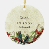 Red Burgundy  Love Bird Moeder van de Bride Keramisch Ornament (Voorkant)