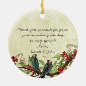 Red Burgundy  Love Bird Moeder van de Bride Keramisch Ornament (Achterkant)